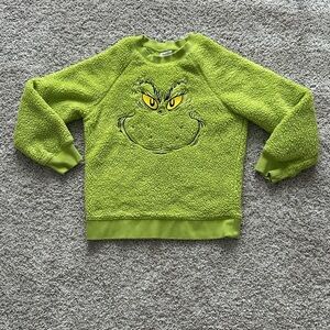 Hanna Andersson Grinch Sherpa Fuzzy Pullover Sweatshirt